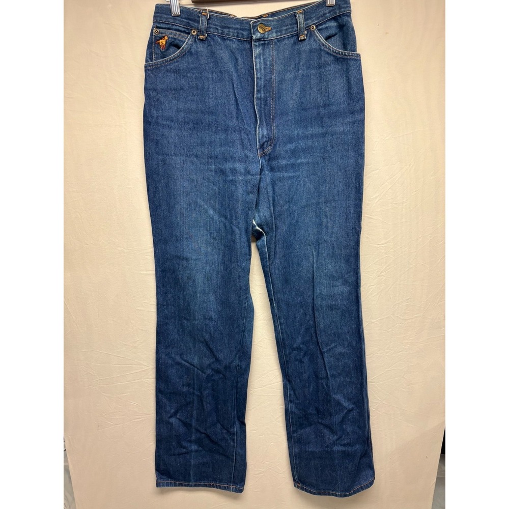 Wrangler Wide Leg Jeans Mens Blue Denim 5-Pocket Workwear Comfort 30x34 Vintage